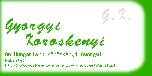 gyorgyi koroskenyi business card