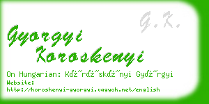 gyorgyi koroskenyi business card